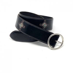 Brighton | Concho + Turquoise Embroidered Belt W34